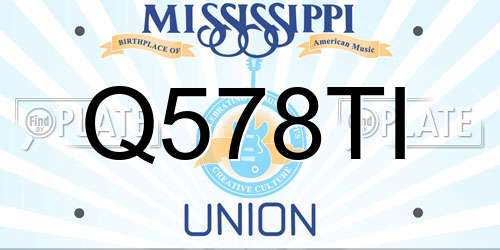 Q578TI Mississippi License Plate