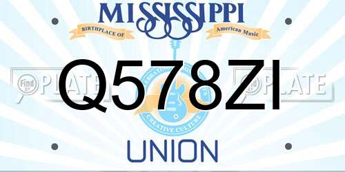 Q578ZI Mississippi License Plate