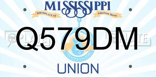 Q579DM Mississippi License Plate