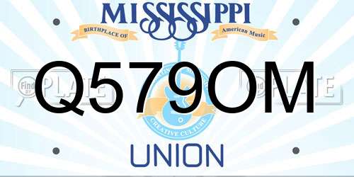 Q579OM Mississippi License Plate