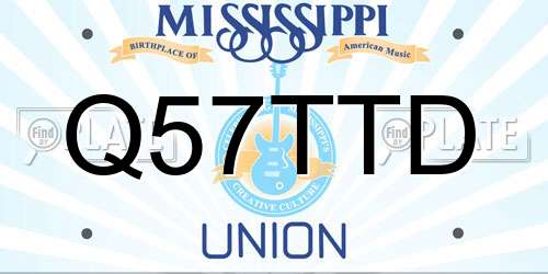 Q57TTD Mississippi License Plate