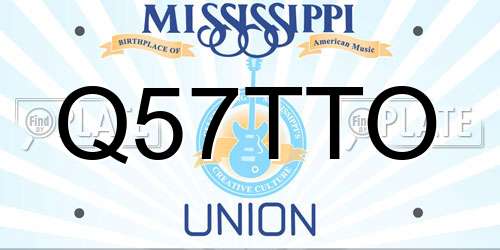 Q57TTO Mississippi License Plate