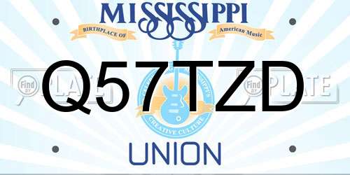 Q57TZD Mississippi License Plate