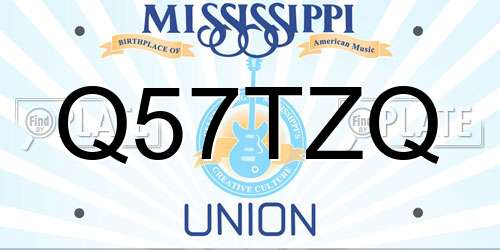 Q57TZQ Mississippi License Plate