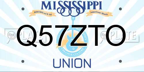 Q57ZTO Mississippi License Plate