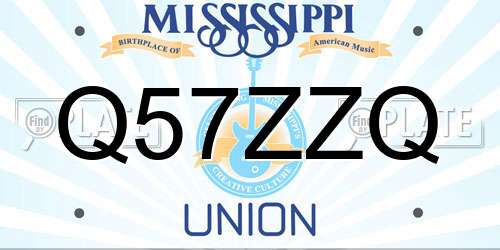 Q57ZZQ Mississippi License Plate