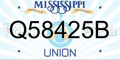 Q58425B Mississippi License Plate