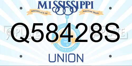 Q58428S Mississippi License Plate