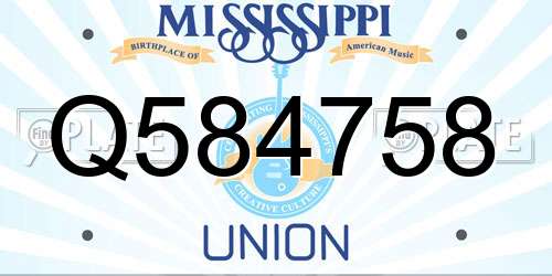 Q584758 Mississippi License Plate
