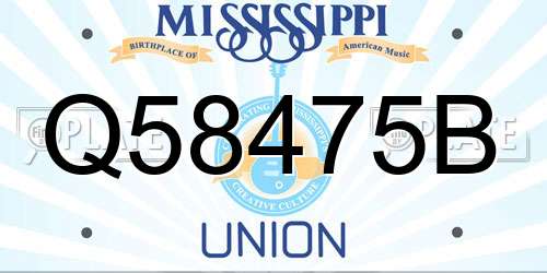 Q58475B Mississippi License Plate