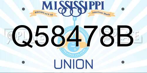 Q58478B Mississippi License Plate