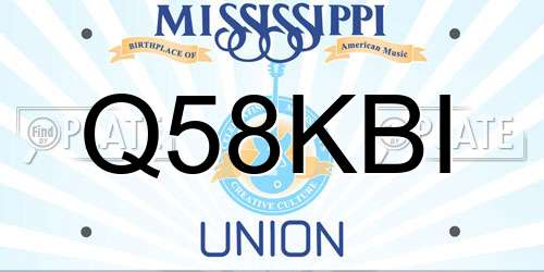 Q58KBI Mississippi License Plate