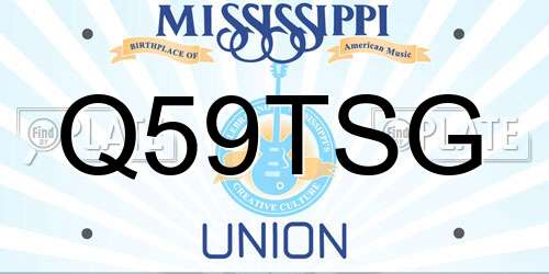 Q59TSG Mississippi License Plate
