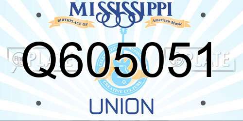 Q605051 Mississippi License Plate