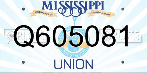 Q605081 Mississippi License Plate