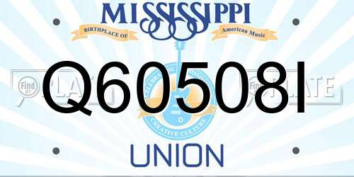 Q60508I Mississippi License Plate