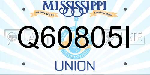Q60805I Mississippi License Plate