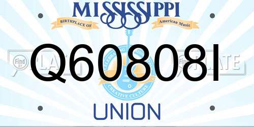 Q60808I Mississippi License Plate