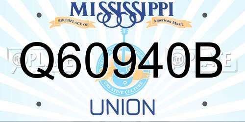 Q60940B Mississippi License Plate