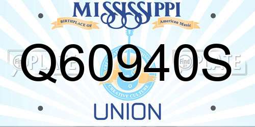 Q60940S Mississippi License Plate