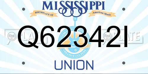 Q62342I Mississippi License Plate