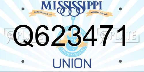 Q623471 Mississippi License Plate