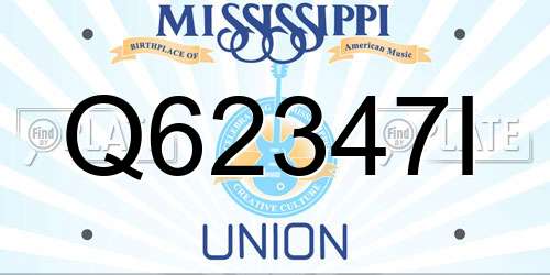 Q62347I Mississippi License Plate