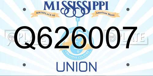 Q626007 Mississippi License Plate