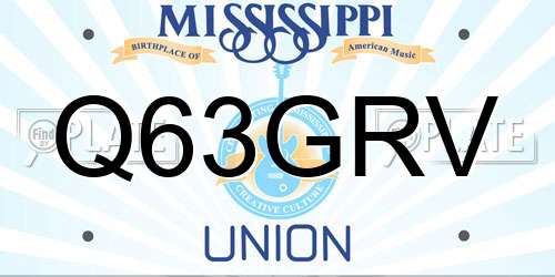 Q63GRV Mississippi License Plate