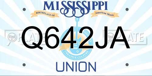 Q642JA Mississippi License Plate
