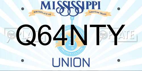 Q64NTY Mississippi License Plate