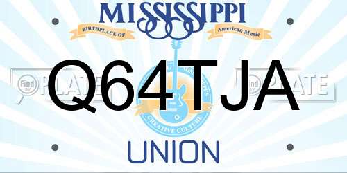 Q64TJA Mississippi License Plate
