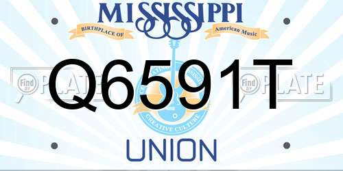 Q6591T Mississippi License Plate