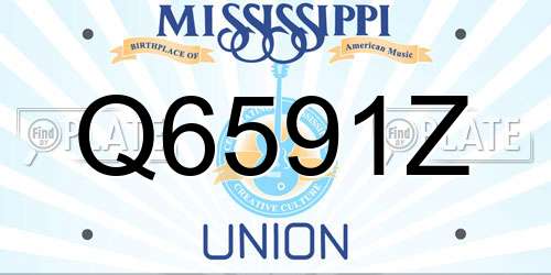 Q6591Z Mississippi License Plate