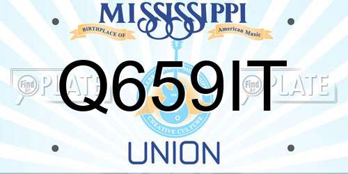 Q659IT Mississippi License Plate