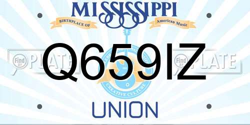 Q659IZ Mississippi License Plate