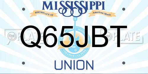 Q65JBT Mississippi License Plate