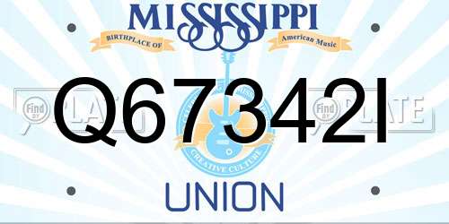 Q67342I Mississippi License Plate