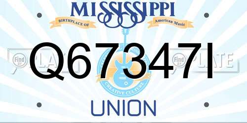 Q67347I Mississippi License Plate