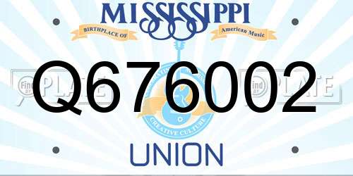 Q676002 Mississippi License Plate