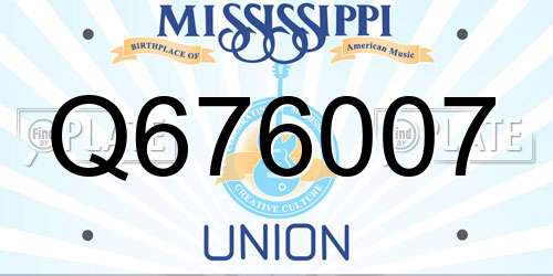 Q676007 Mississippi License Plate