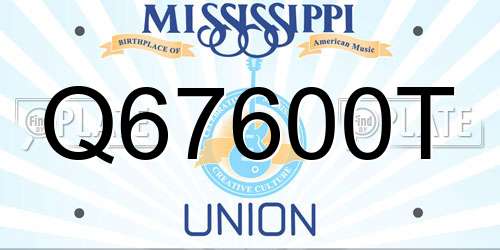 Q67600T Mississippi License Plate