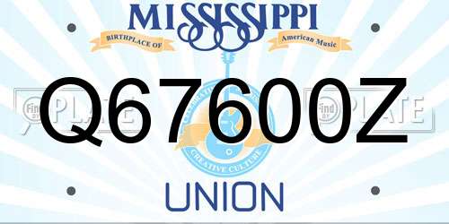 Q67600Z Mississippi License Plate