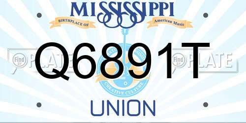 Q6891T Mississippi License Plate