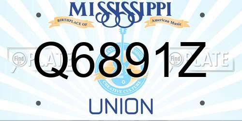 Q6891Z Mississippi License Plate