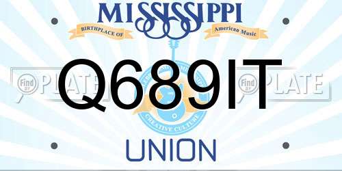 Q689IT Mississippi License Plate