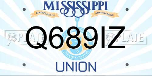 Q689IZ Mississippi License Plate
