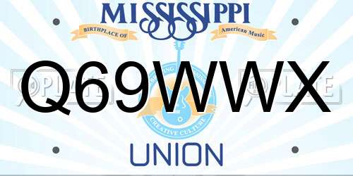 Q69WWX Mississippi License Plate