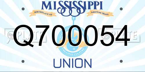 Q700054 Mississippi License Plate