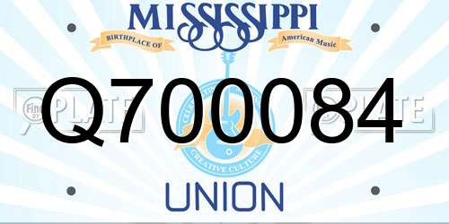 Q700084 Mississippi License Plate